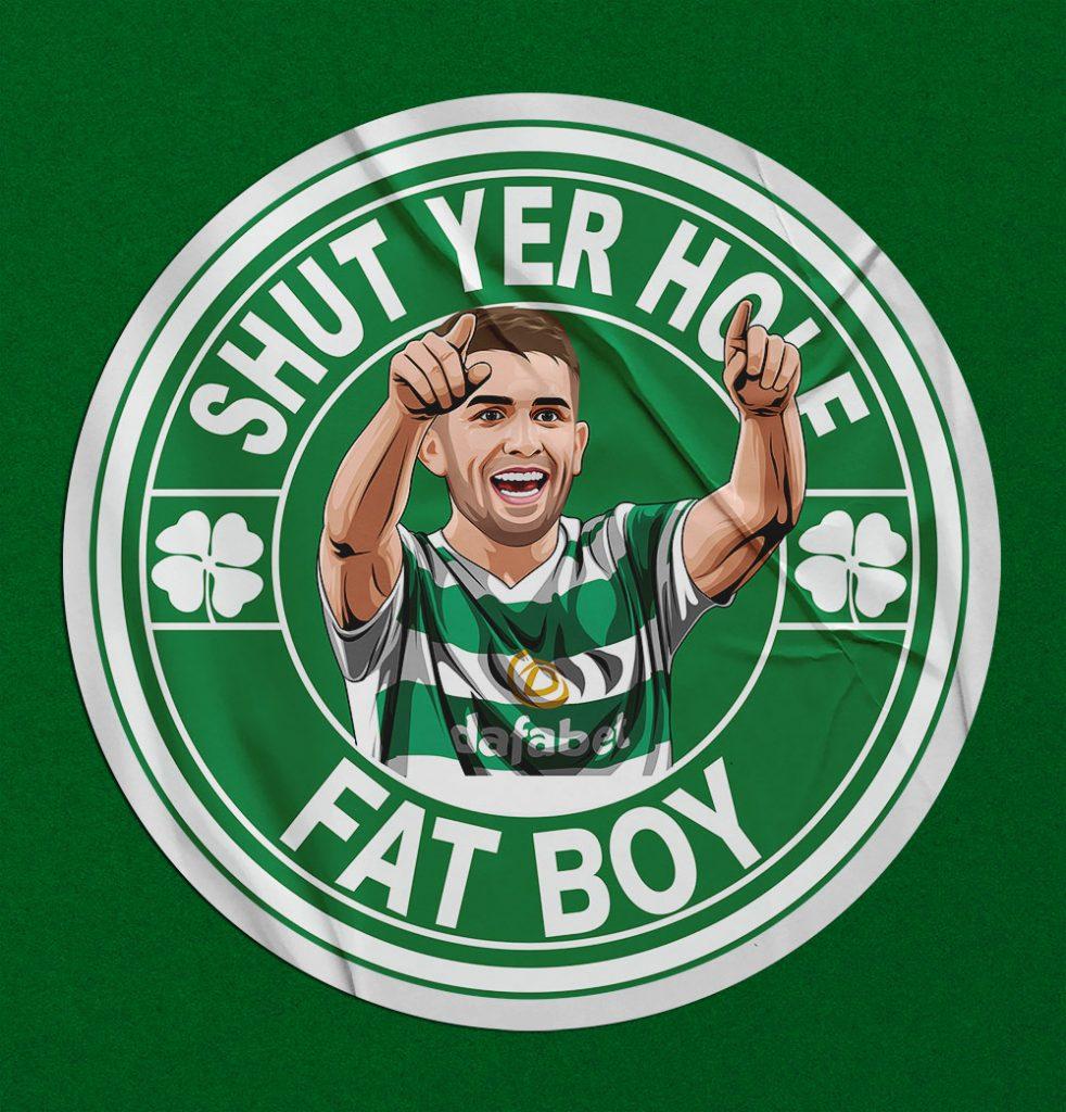 PRESALE 10 Pack Fat Boy Stickers Celtic Football Pin Badges